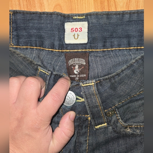 True Religion Dark Blue Boot Cut Jeans - Picture 3 of 4